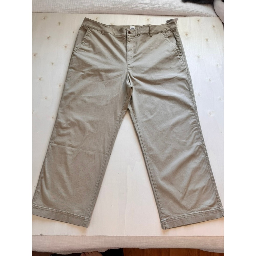 Gap Womens Girlfriend Khaki Pants Tan Straight Leg Chinos Size 20 NWT